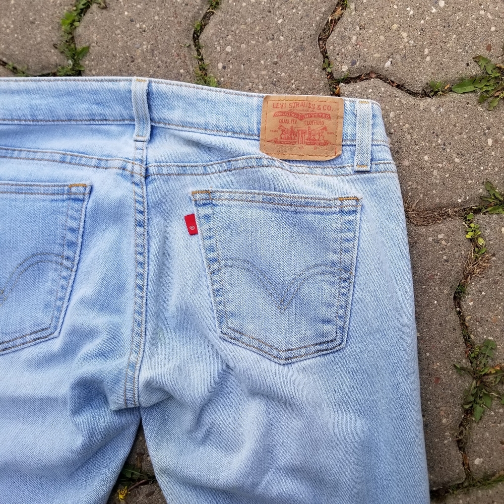 Y2K Levi Too Superlow Stretch bell bottom flare jeans light blue 9 - Picture 13 of 15